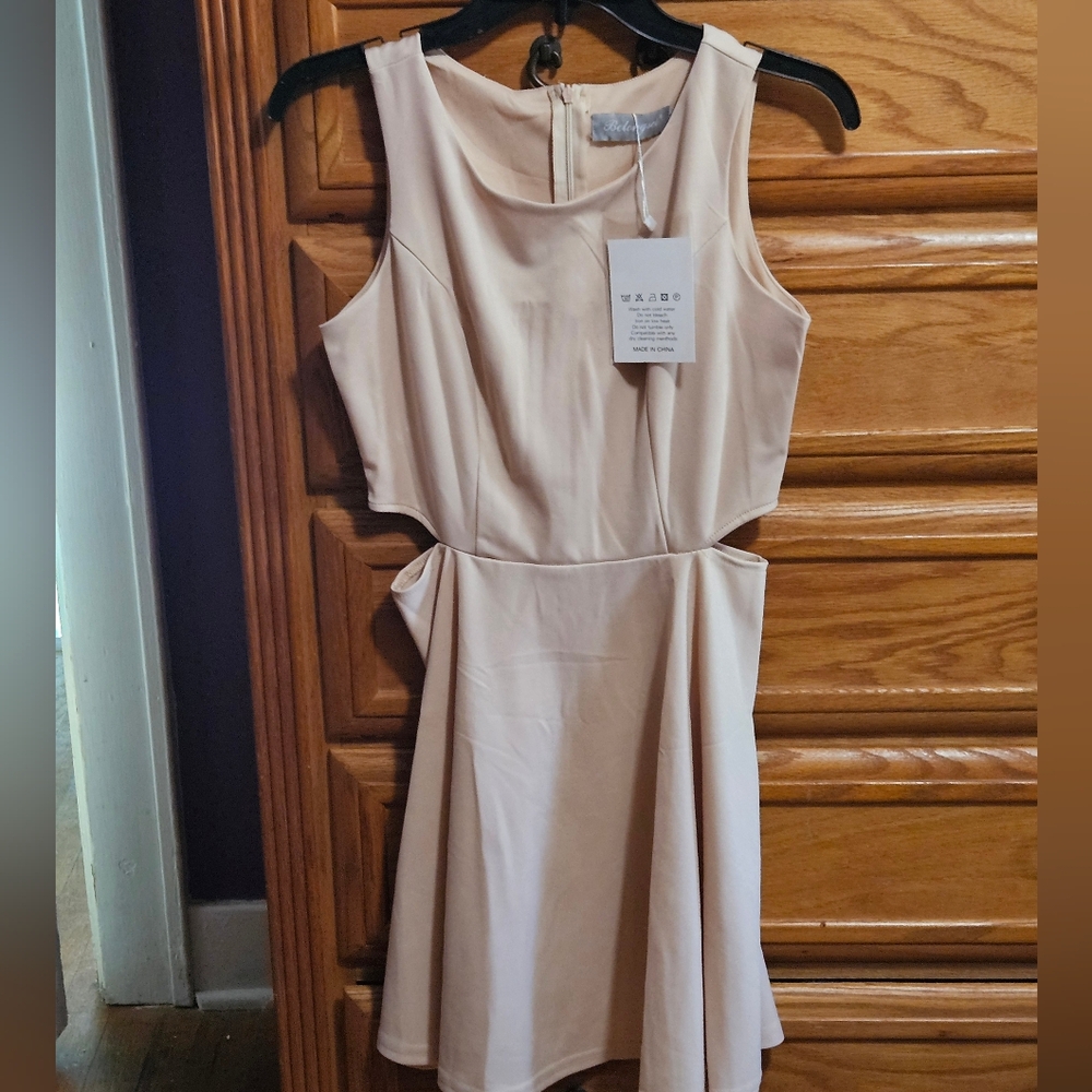 Women's A-line Round Neck Racerback Mini Swing Skirt Dress